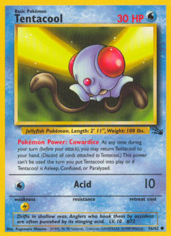 Tentacool Pokemon card from Fossil