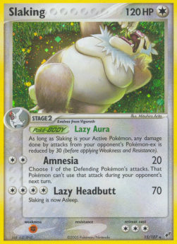 Slaking Pokemon card from EX Deoxys