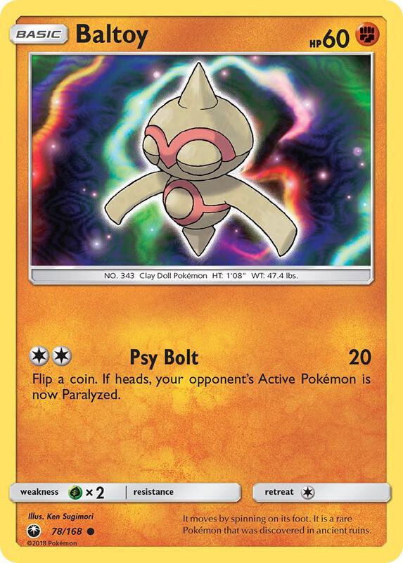 Baltoy Pokemon card from SM - Celestial Storm