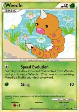 Weedle Pokemon card from Unleashed