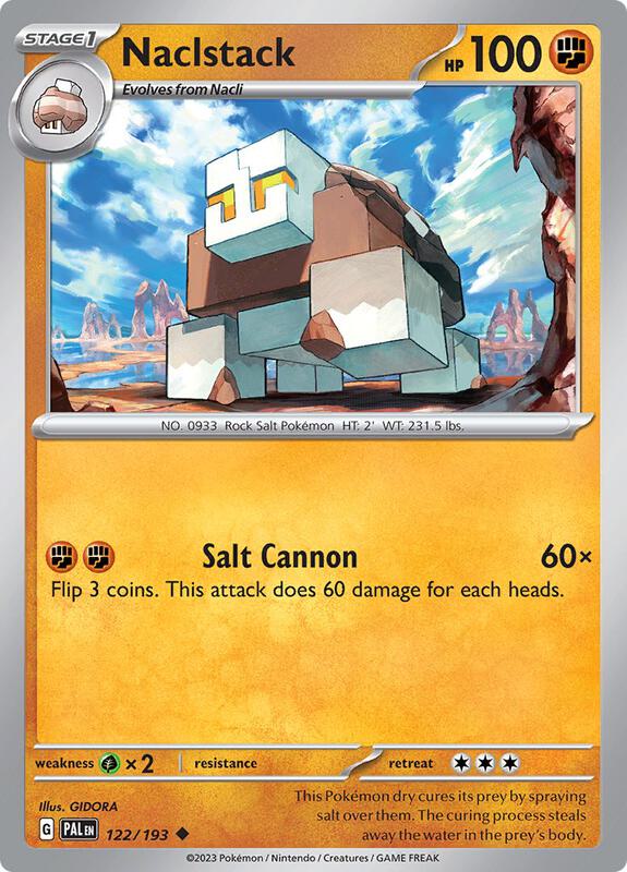 Naclstack Pokemon card from SV02: Paldea Evolved