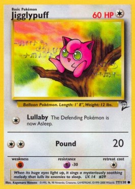 Jigglypuff Pokemon card from Base Set 2