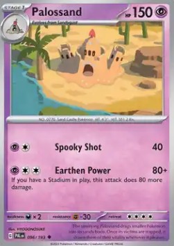 Palossand Pokemon card from Paldea Evolved