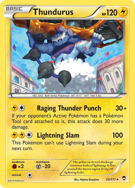 Thundurus Pokemon card from XY - Furious Fists