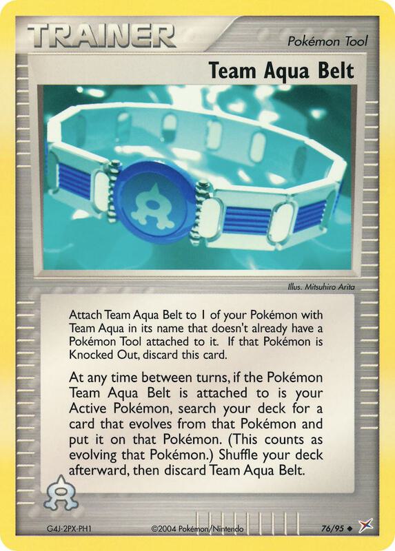 Team Aqua Belt Pokemon card from Team Magma vs Team Aqua