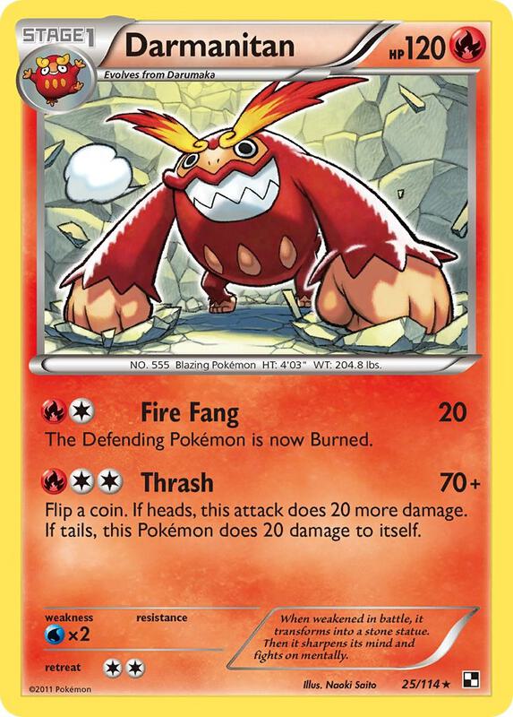 Darmanitan Pokemon card from Black and White
