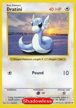 Dratini Pokemon card from Base Set