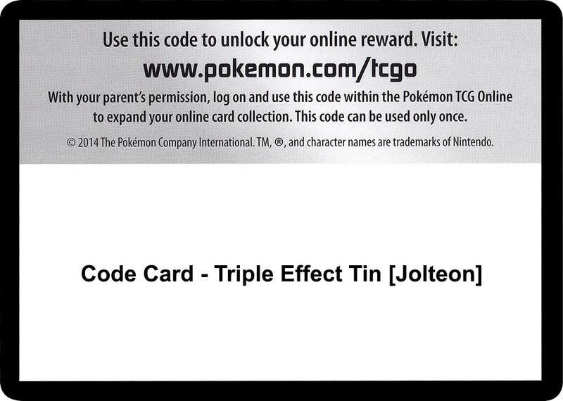 Code Card - Triple Effect Tin [Jolteon] Pokemon card from SM - Guardians Rising