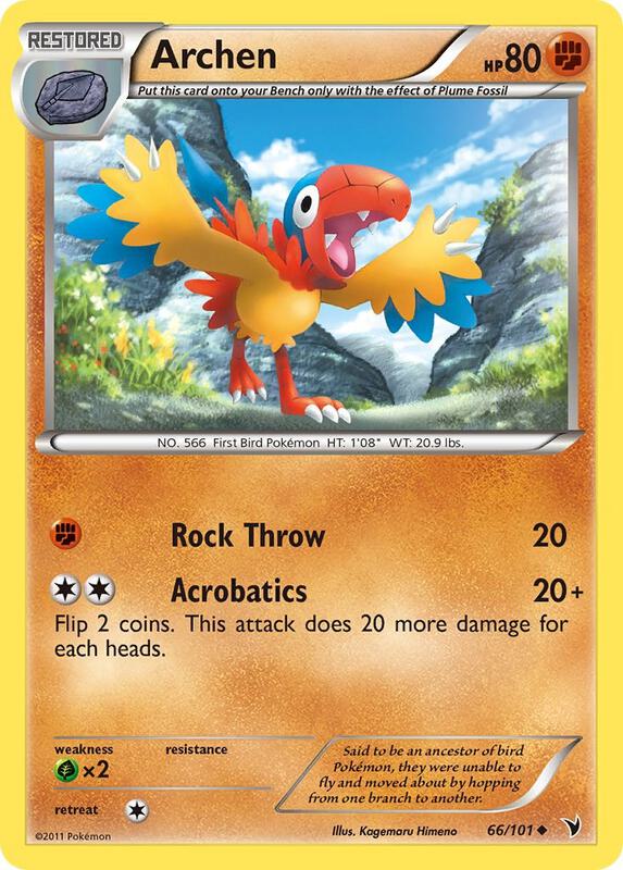 Archen Pokemon card from Noble Victories