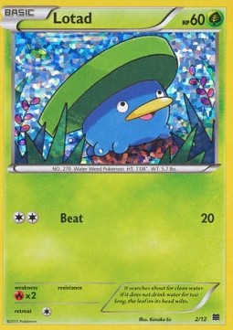 Lotad Pokemon card from McDonalds Collection 2015