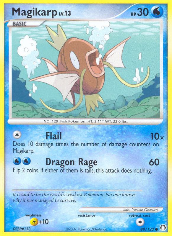 Magikarp Pokemon card from Mysterious Treasures