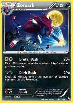 Zoroark Pokemon card from Dark Explorers