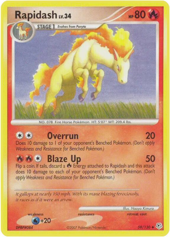 Rapidash Pokemon card from Diamond and Pearl