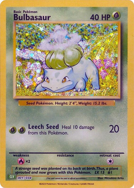 Bulbasaur Pokemon card from Trading Card Game Classic