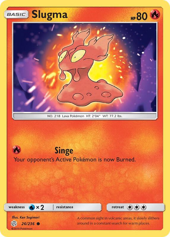 Slugma Pokemon card from SM - Cosmic Eclipse