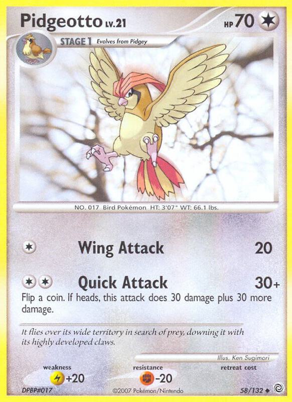 Pidgeotto Pokemon card from Secret Wonders