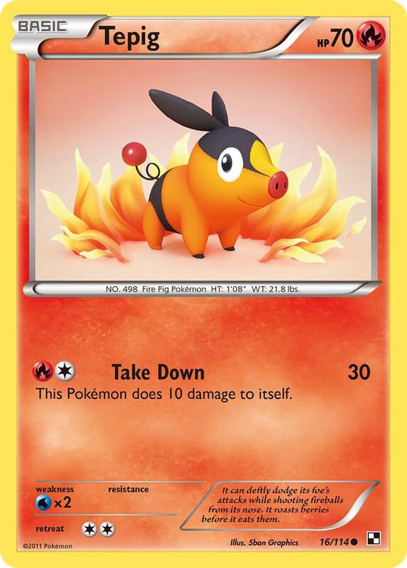 Tepig (16) Pokemon card from Black and White