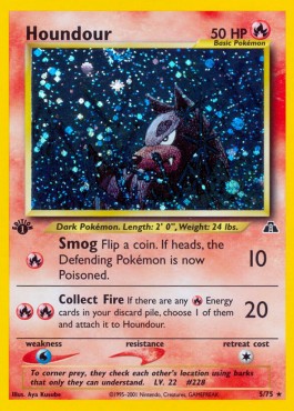 Houndour Pokemon card from Neo Discovery