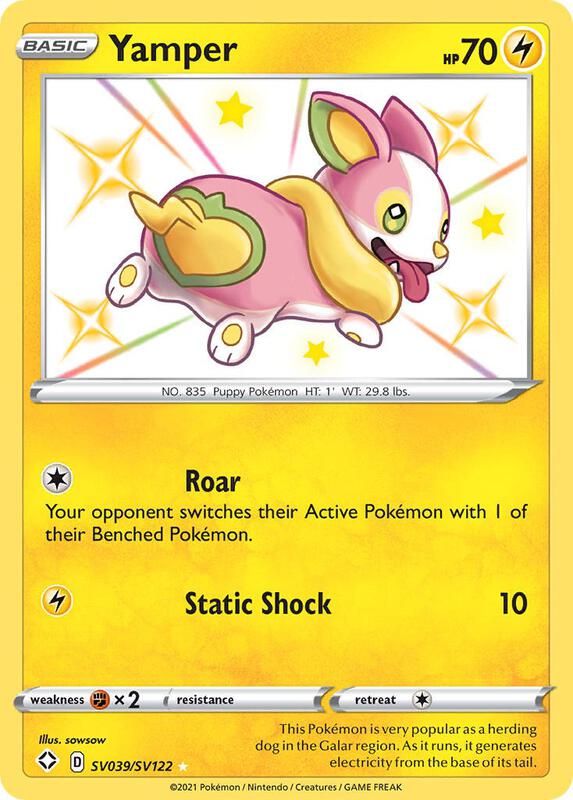 Yamper Pokemon card from Shining Fates: Shiny Vault