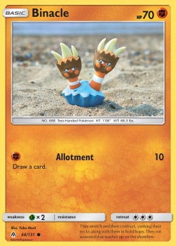 Binacle Pokemon card from Forbidden Light