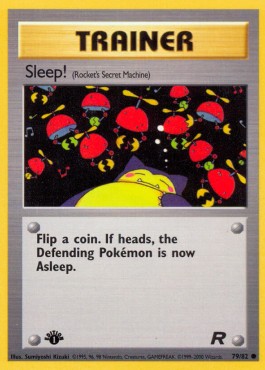 Sleep! Pokemon card from Team Rocket