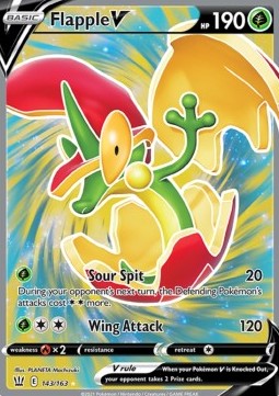 Flapple V Pokemon card from Battle Styles