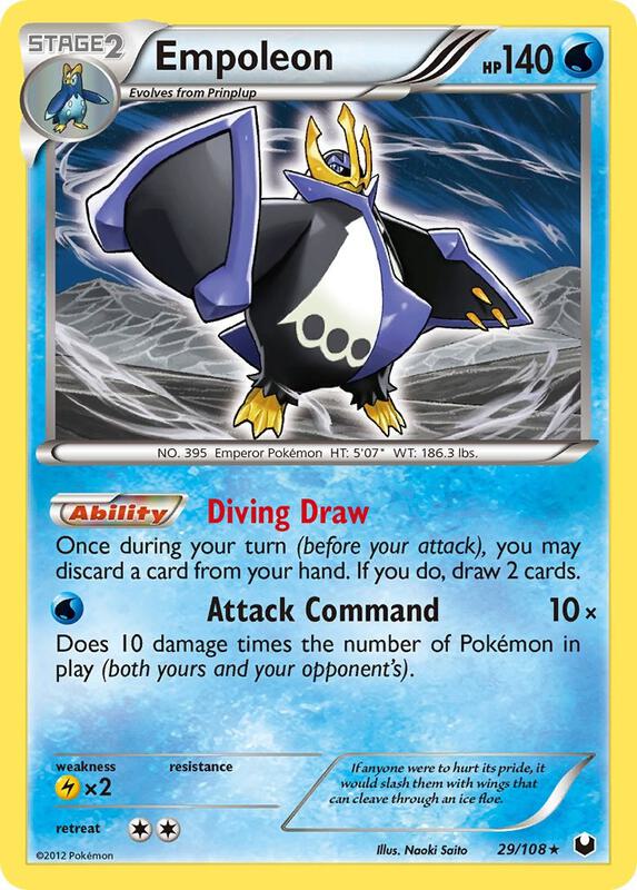 Empoleon Pokemon card from Dark Explorers