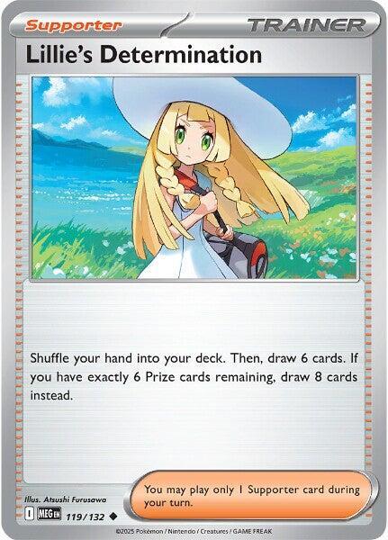 Lillie's Determination Pokemon card from ME01: Mega Evolution