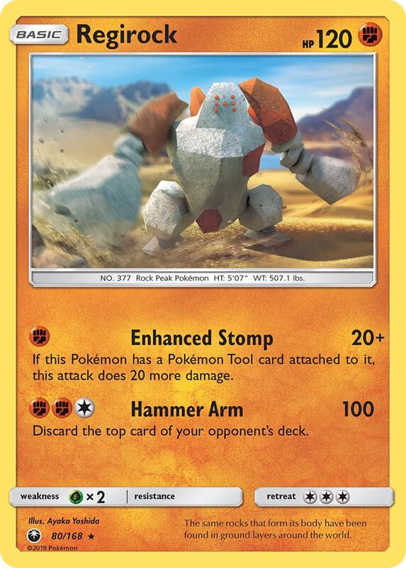 Regirock Pokemon card from SM - Celestial Storm