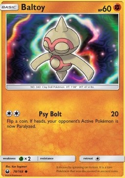 Baltoy Pokemon card from Celestial Storm