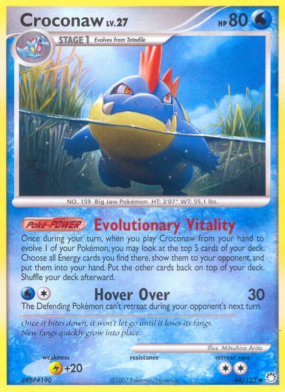 Croconaw Pokemon card from Mysterious Treasures