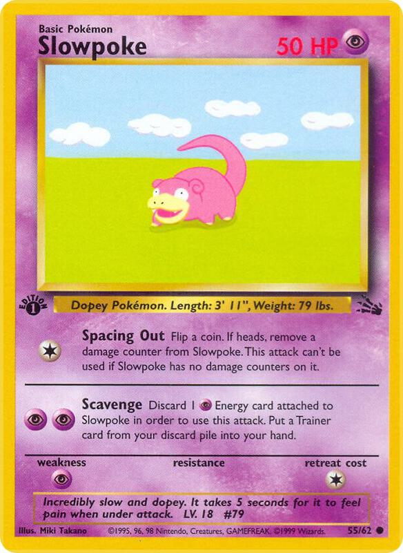 Slowpoke Pokemon card from Fossil