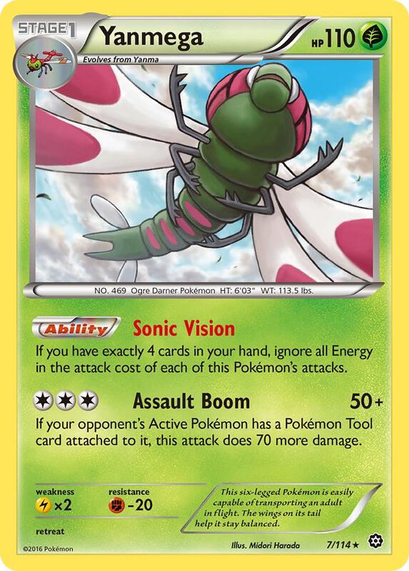 Yanmega Pokemon card from XY - Steam Siege