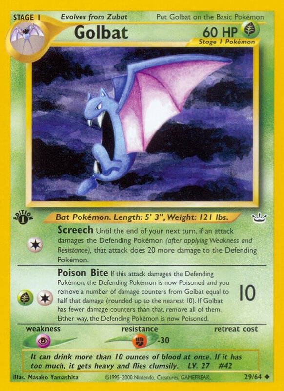 Golbat Pokemon card from Neo Revelation