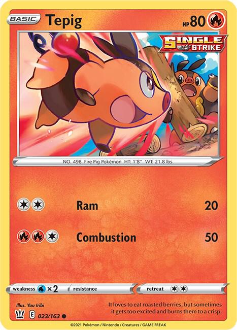Tepig Pokemon card from SWSH05: Battle Styles