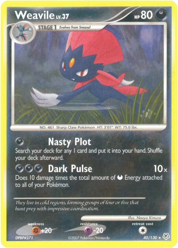 Weavile Pokemon card from Diamond and Pearl
