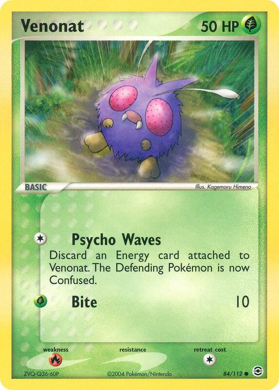 Venonat Pokemon card from FireRed & LeafGreen