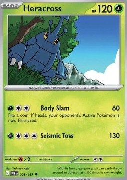 Heracross Pokemon card from Twilight Masquerade