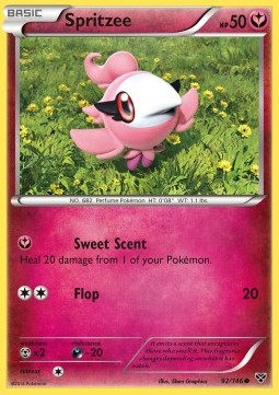 Spritzee Pokemon card from XY