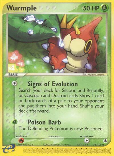 Wurmple Pokemon card from Ruby and Sapphire