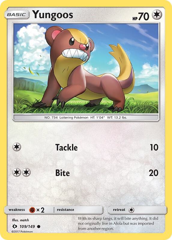 Yungoos Pokemon card from SM Base Set