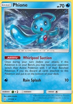 Phione Pokemon card from Cosmic Eclipse