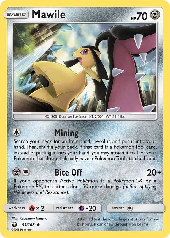 Mawile Pokemon card from SM - Celestial Storm