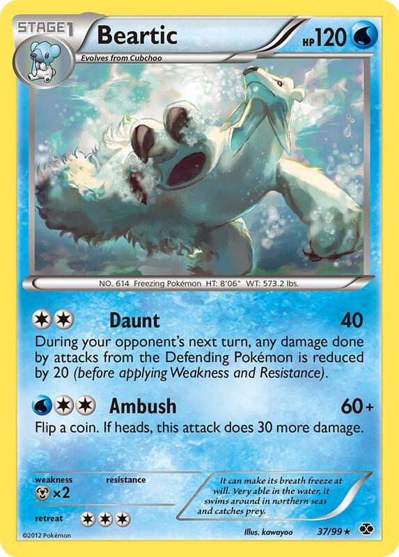 Beartic Pokemon card from Next Destinies