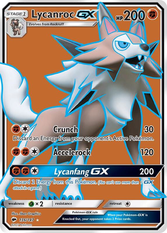 Lycanroc GX (Full Art) Pokemon card from SM - Burning Shadows