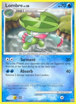 Lombre Lv.26 Pokemon card from Secret Wonders