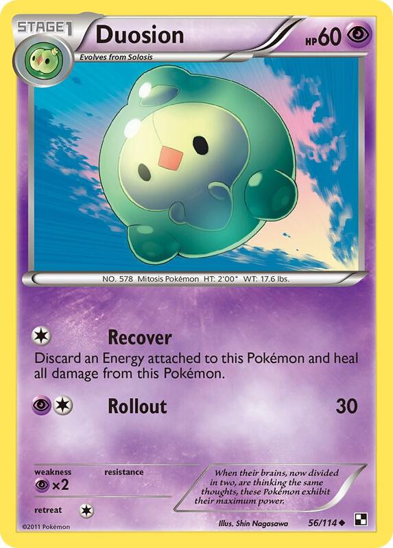Duosion Pokemon card from Black and White