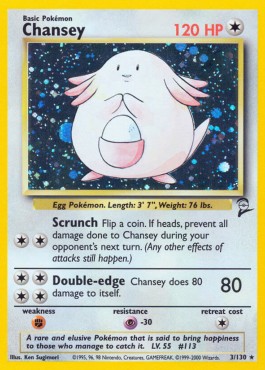 Chansey Pokemon card from Base Set 2