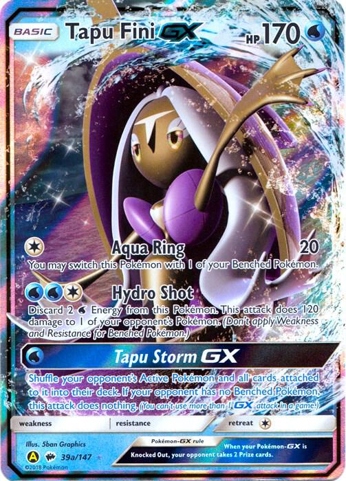 Tapu Fini GX - 39a/147 Pokemon card from Alternate Art Promos
