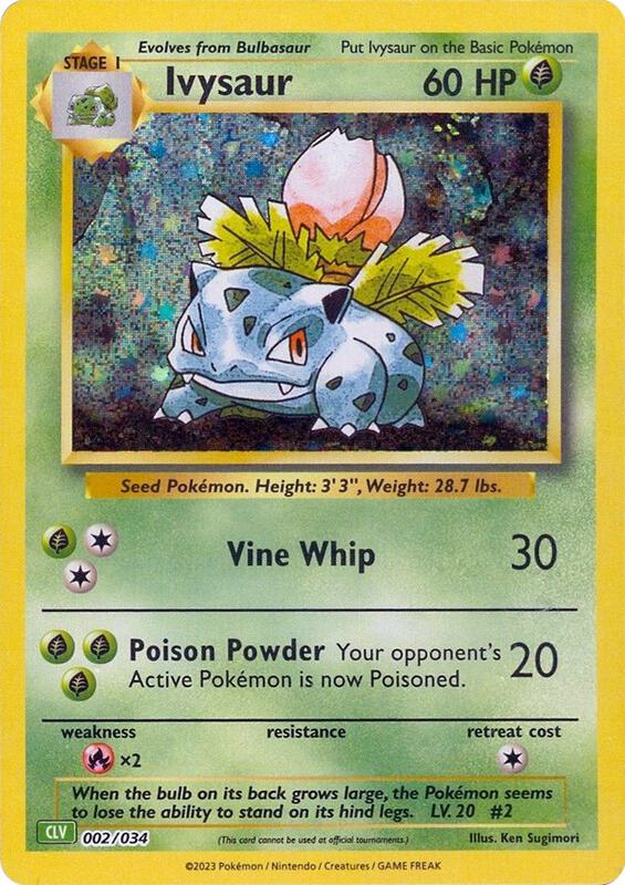 Ivysaur Pokemon card from Trading Card Game Classic